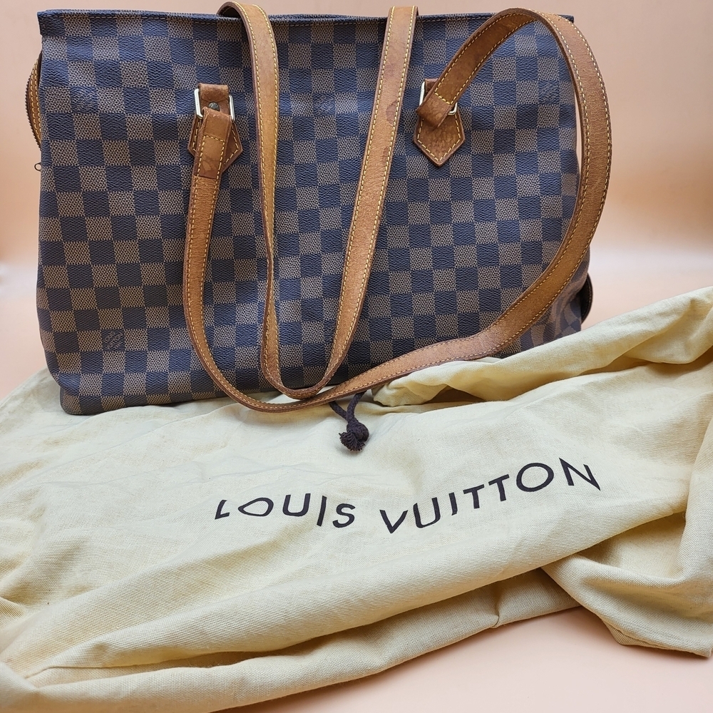 Louis Vuitton 100thAnniversary Centenaire Damier Ebene Columbine Tote Authentic.
